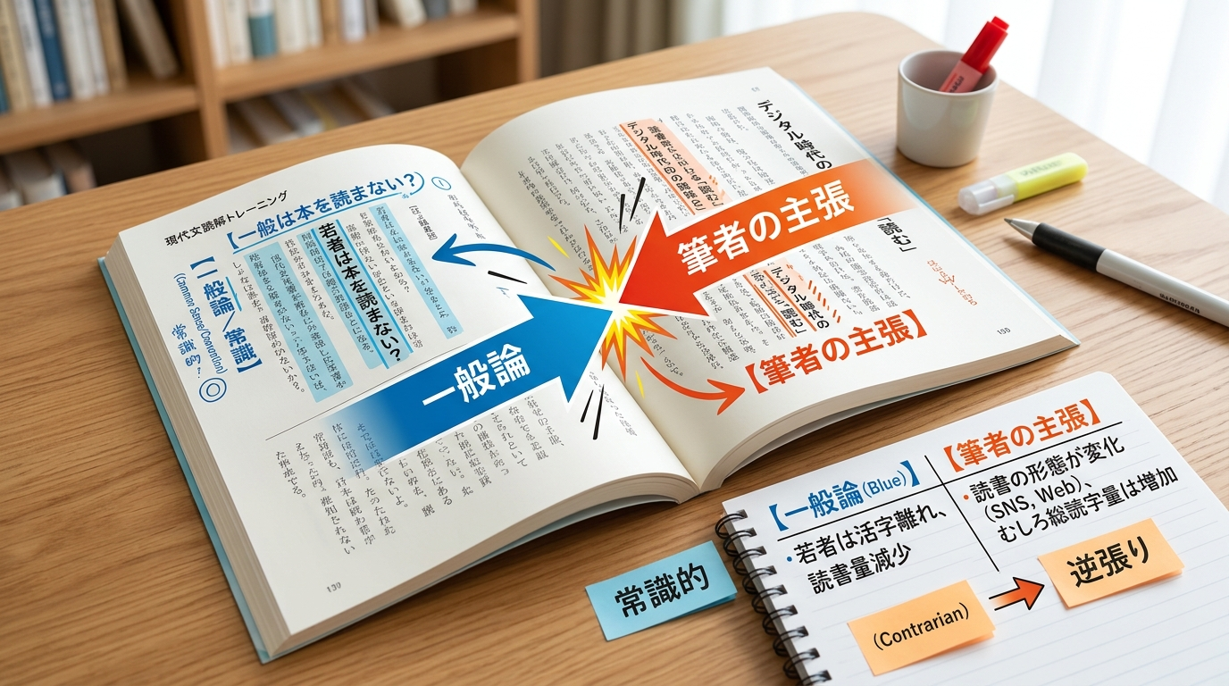 一般論と筆者の主張のぶつかり