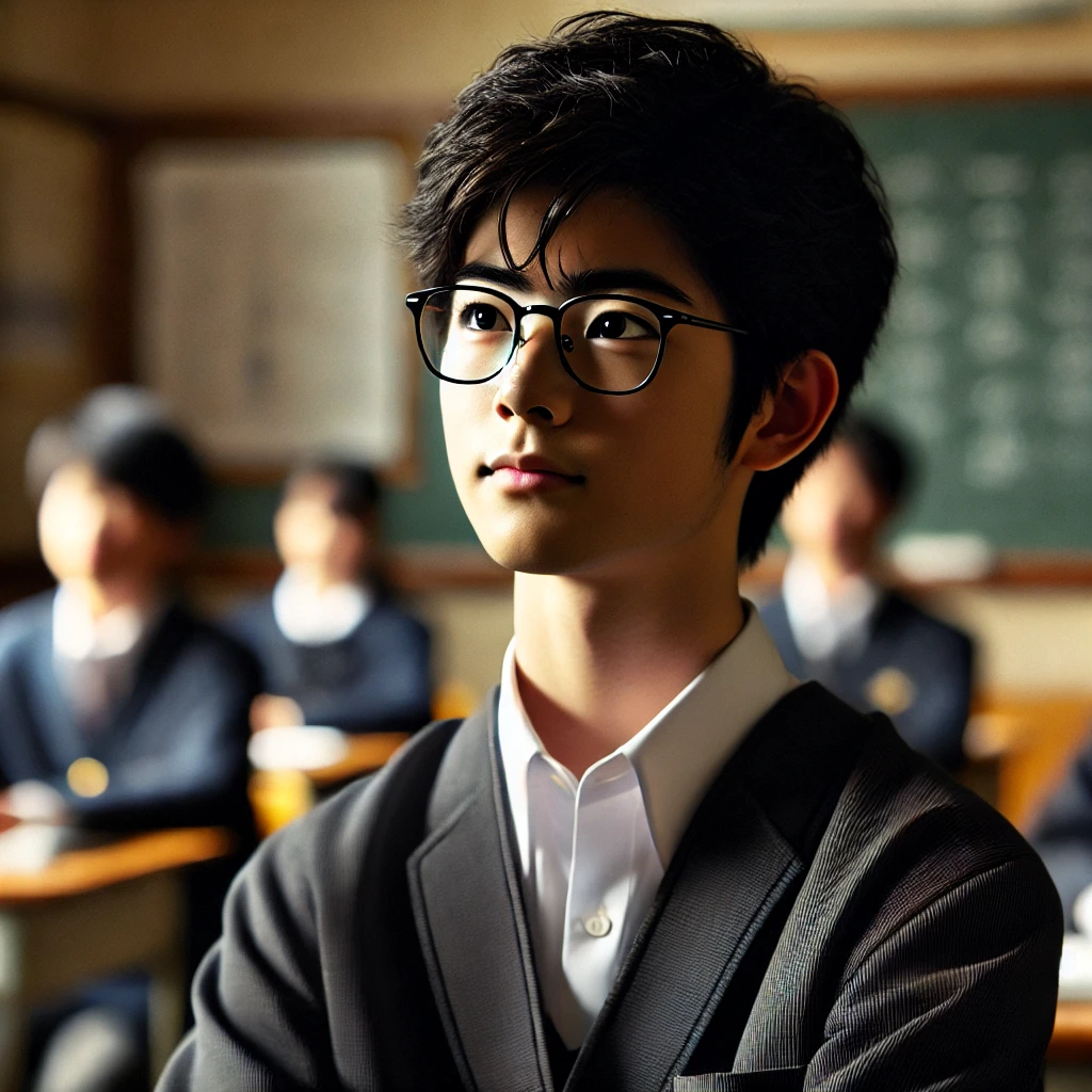 先生の話を一生懸命聞く男の子