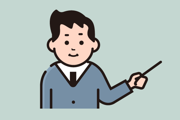 (プレゼンをしている人の絵)
