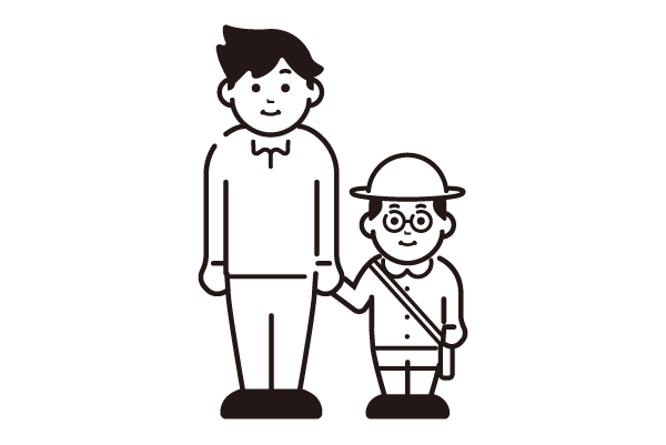 (親子が手を繋いでいる絵)